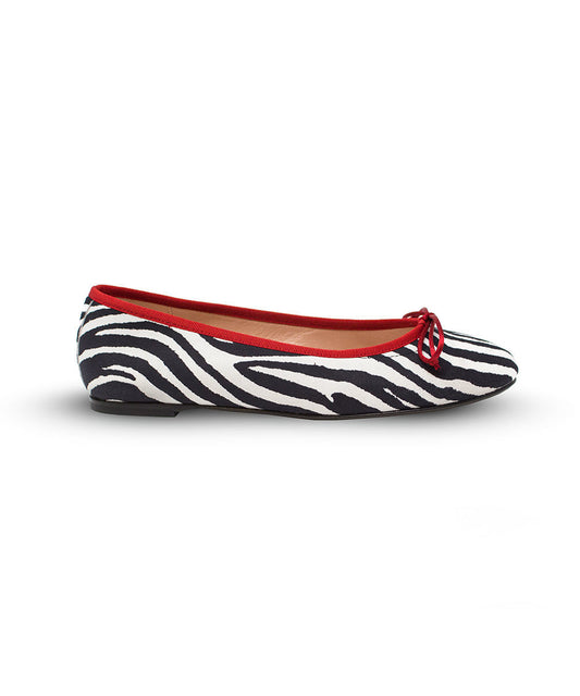 Ballet Flat - Zebra/Red