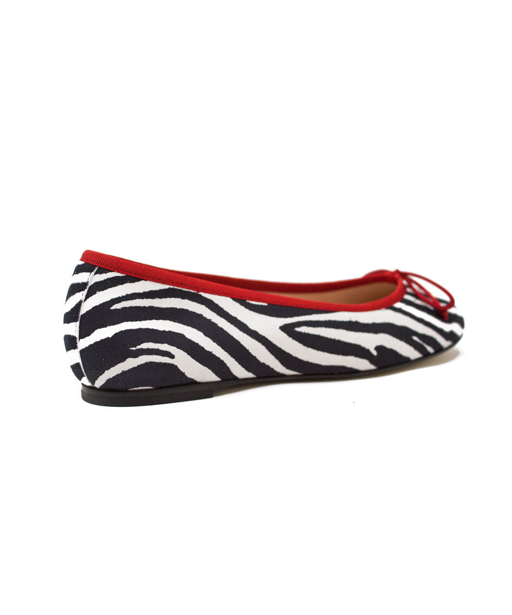 Ballet Flat - Zebra/Red