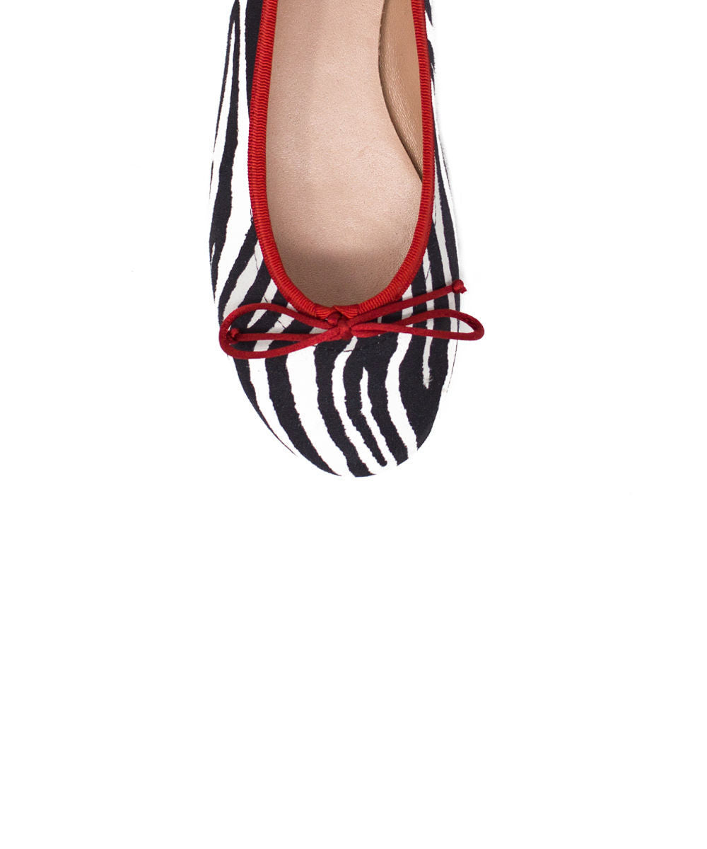 Ballet Flat - Zebra/Red